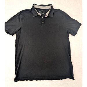 Free Fly Polo Shirt Men's XL Black Bamboo Viscose Blend Short Sleeve‎ Golf